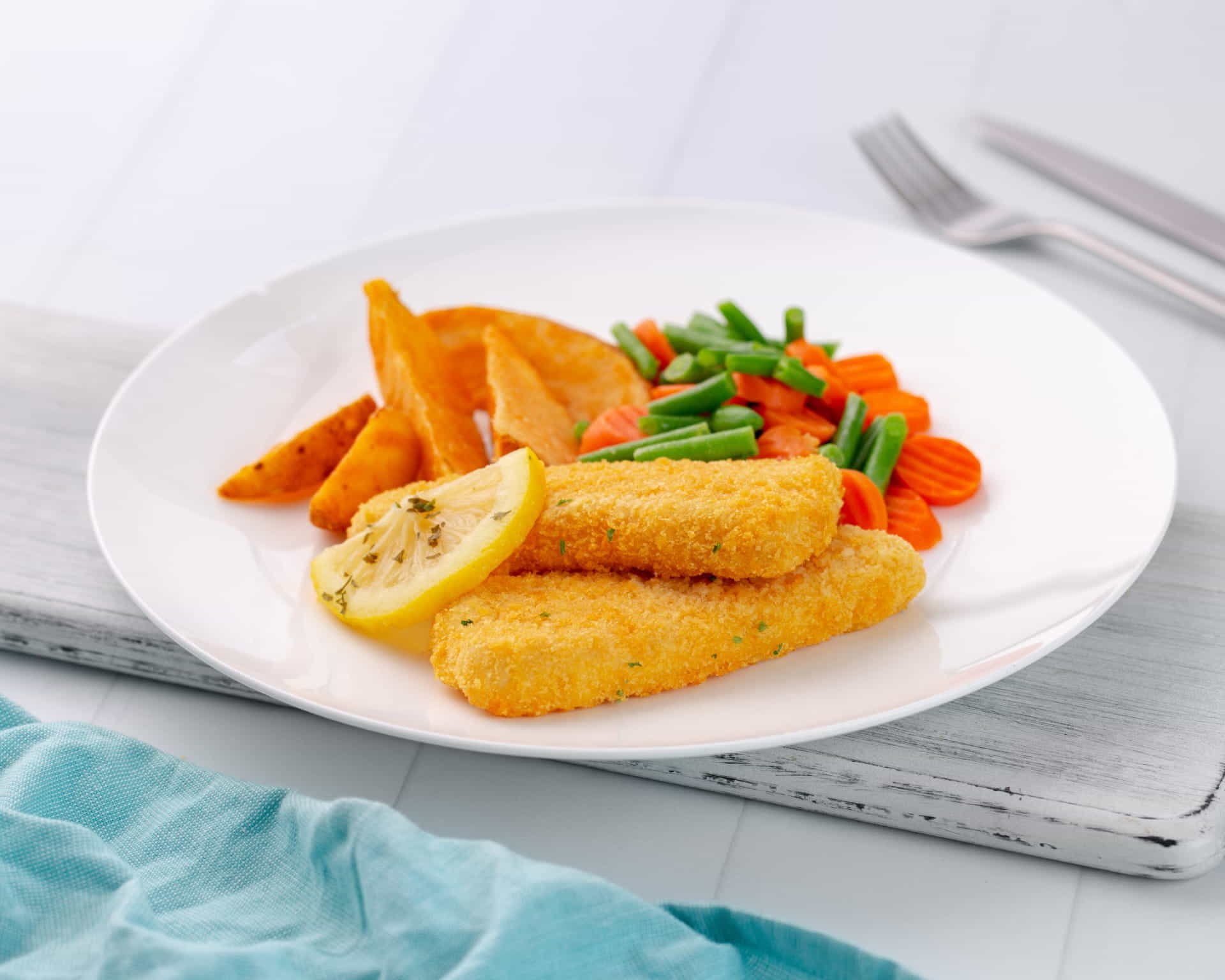 Crumbed Fish & Fresh Lemon Home Chef WA